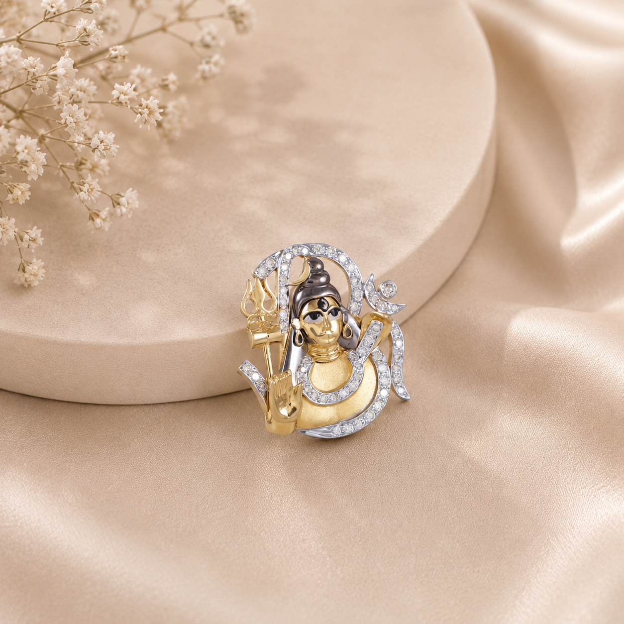 Om Namah Shivaya Diamond Pendant For Him