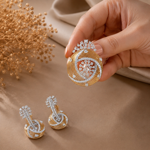 Diamond Galaxy Diamond Pendant Set