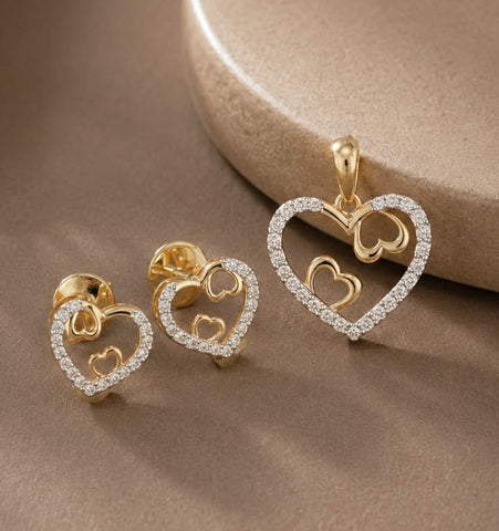 Amour Radiance Diamond Pendant Set