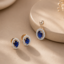 Sapphire Elegance Diamond Pendant  Set