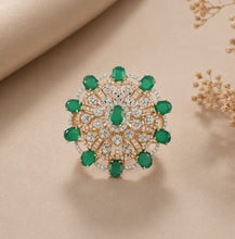 Emerald Mandala Diamond Ring
