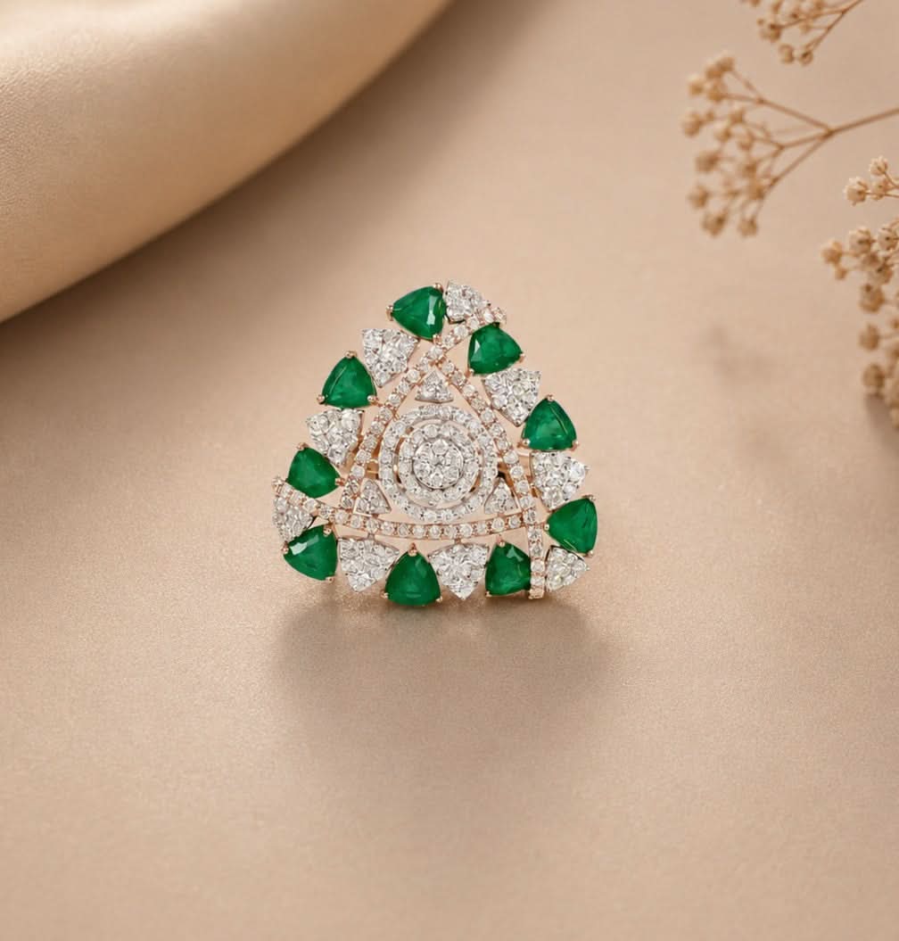 Trinity Emerald Diamond Ring