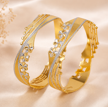 Floral Filigree Gold Bangles