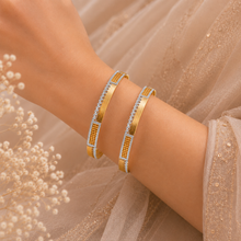 Textured Dual-Tone Gold Bangles