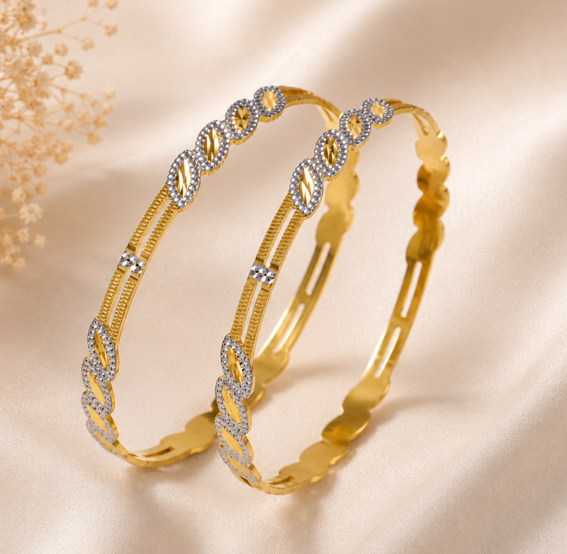 Swarlina Infinity Gold Bangles