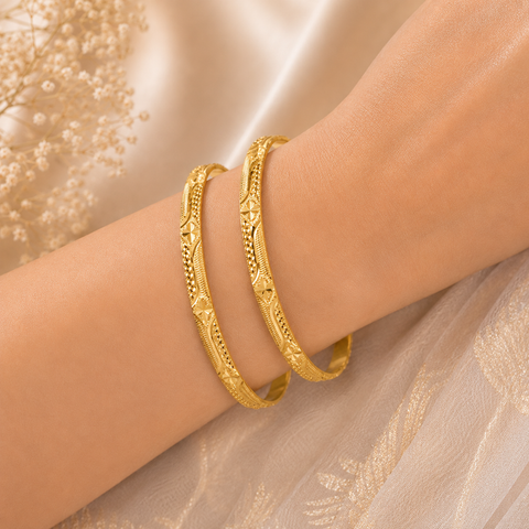 Traditional Engraved Gold Bangles