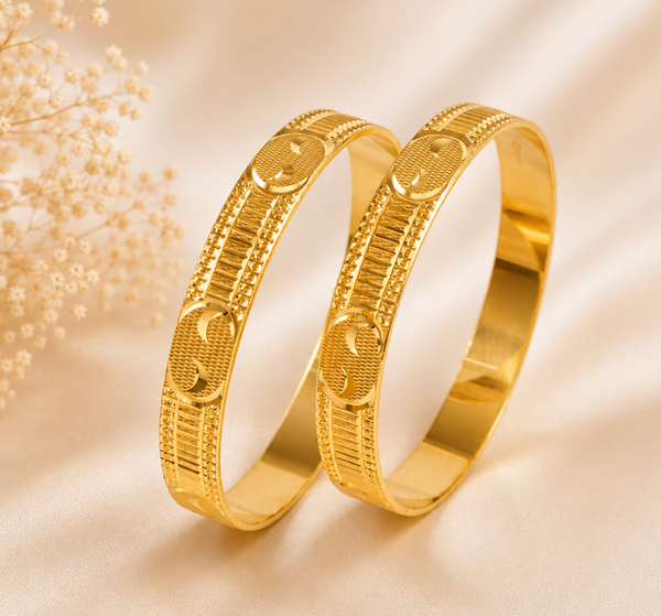 Regal Motif Gold Bangles