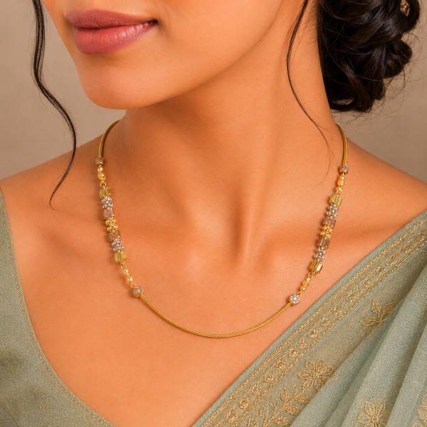 Trisha Tricolor Gold Chain