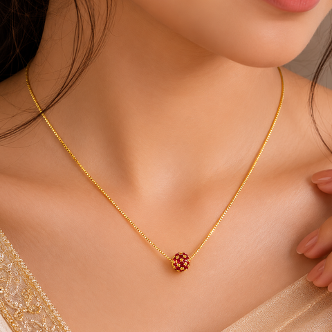 Ruby Blossom Gold Chain