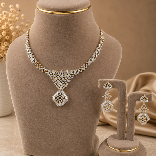 Vihana Sparkle Diamond Necklace Set
