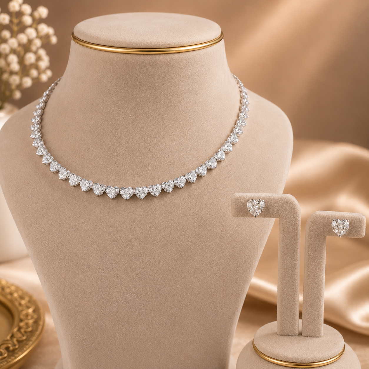 Amoura Heartline Diamond Necklace Set