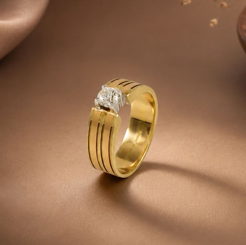 Valor Solitaire Diamond Ring For Him