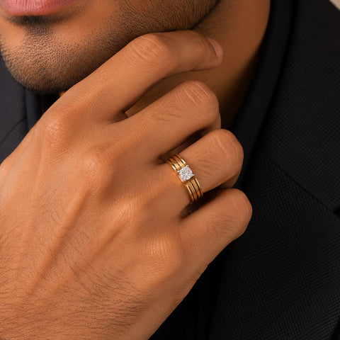 Valor Solitaire Diamond Ring For Him