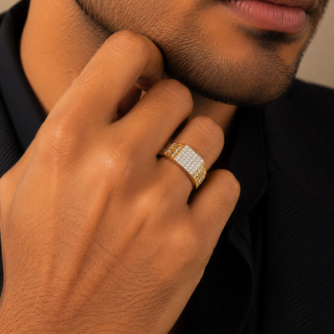 Hexa Matrix Diamond Ring For Him
