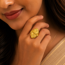 Regal Filigree Bloom Gold Ring