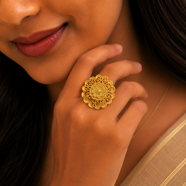 Heritage Lotus Bloom Gold Ring