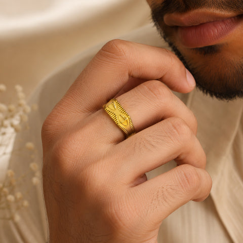 Zenith Ridge Gold Ring For Him