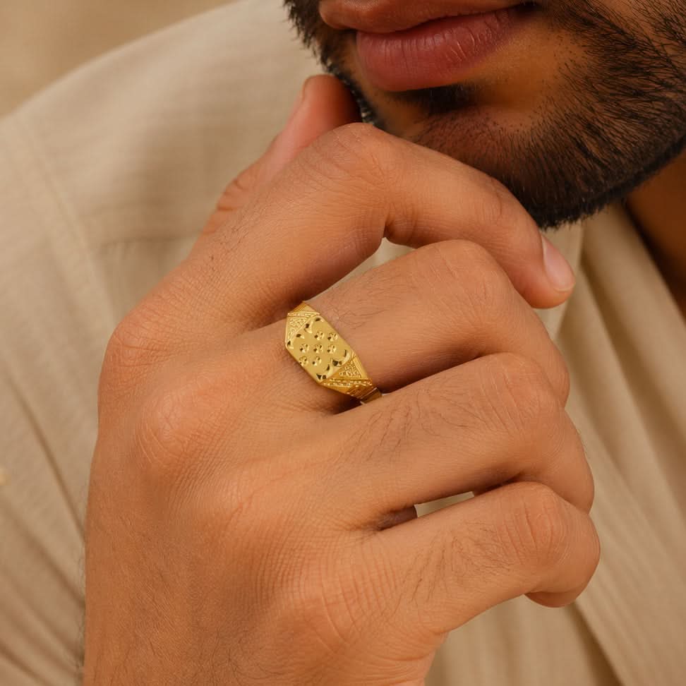 Samrat Crest Gold Ring For Him