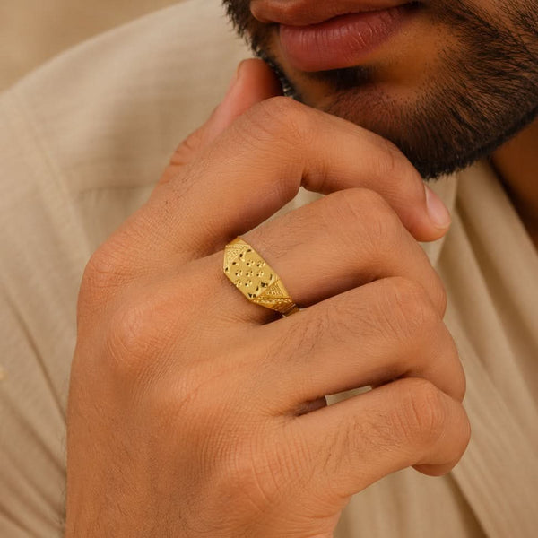 Samrat Crest Gold Ring For Him