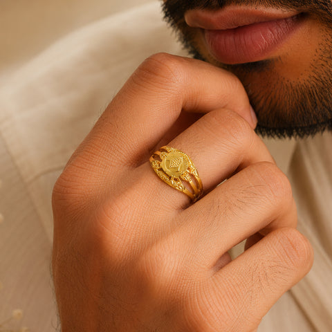 Veer Astra Gold Ring For Him
