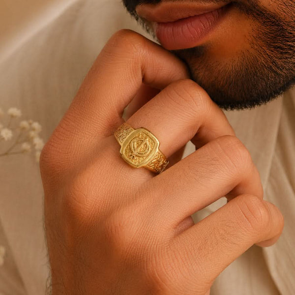 Sovereign Emblem Gold Ring For Him