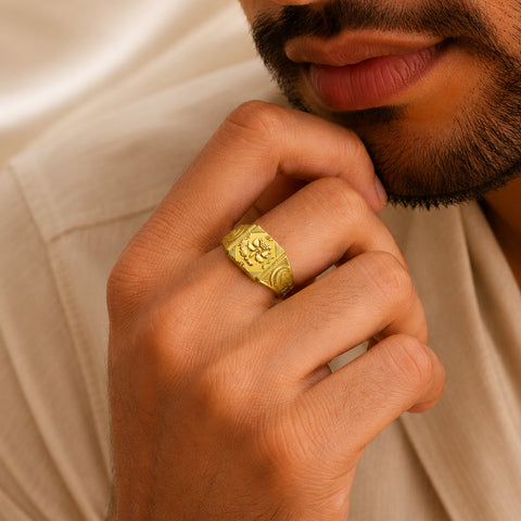 Floral Heritage Gold Ring For Him
