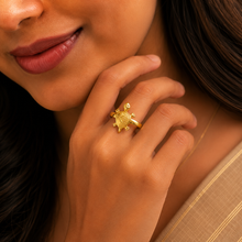 Tavisha Lucky Turtle Charm Gold Ring