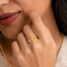 Aadhira Floral Lattice Grace Gold Ring