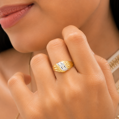 Avyra Dual Tone Elegance Gold Ring