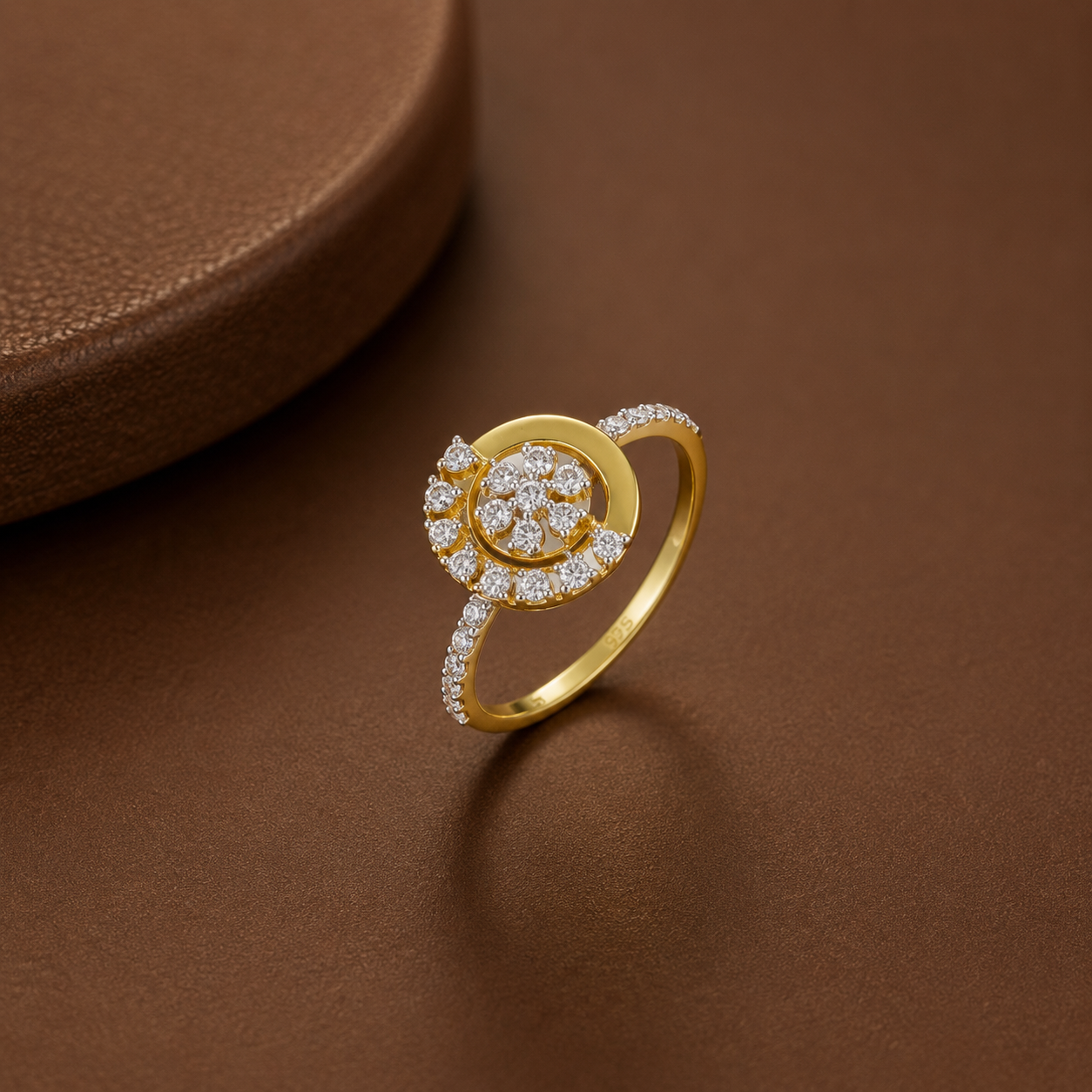 Aarini Blossom Halo Gold Ring