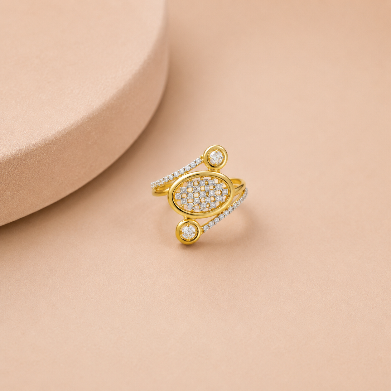 Kiyana Aura Designer Gold Ring