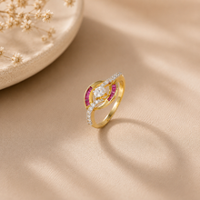 Aarohi Ruby Radiance Gold Ring