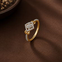 Aadhya Timeless Sparkle Square Gold Ring