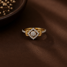 Aadhya Timeless Sparkle Square Gold Ring