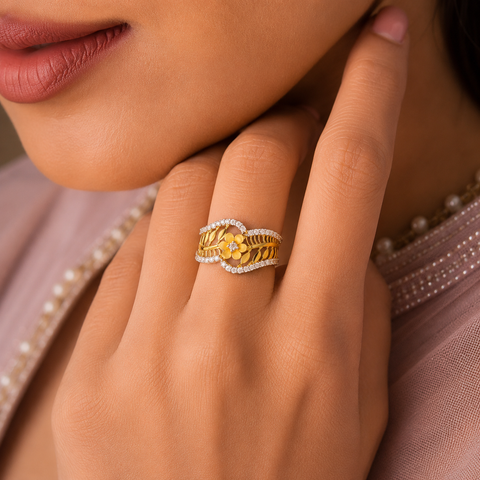 Charvika Enchanted Floral Charm Ring