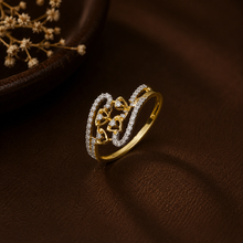 Riyana Contemporary Sparkle Gold Ring