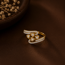 Riyana Contemporary Sparkle Gold Ring