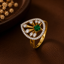 Myra Enchanted Emerald Sparkle Gold Ring