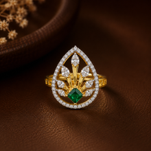 Myra Enchanted Emerald Sparkle Gold Ring