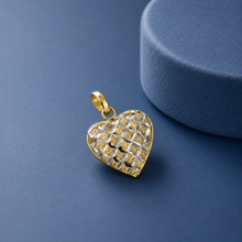 Dual-Tone Lattice Heart  Gold Pendant