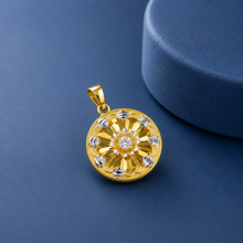 Circular Floral Gold Pendant