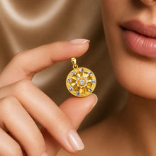 Circular Floral Gold Pendant