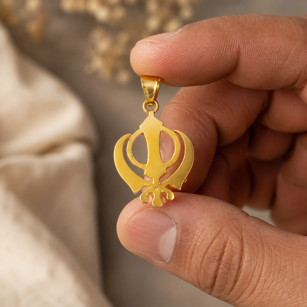The Sikh Khanda Gold Pendant