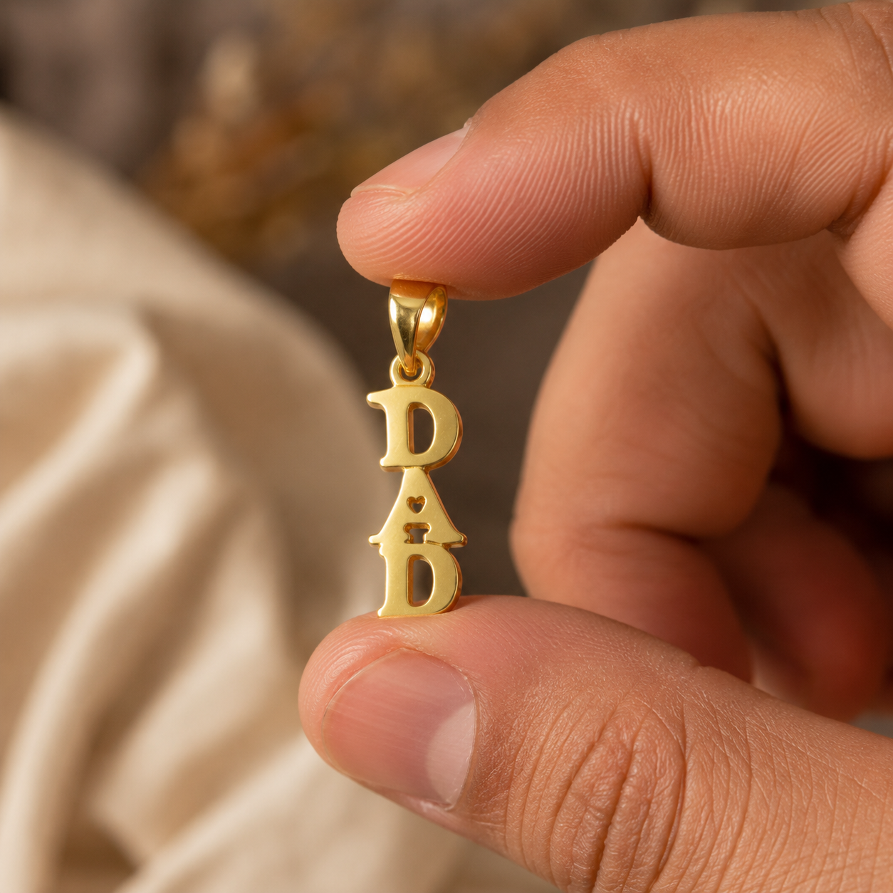 Linear Devotion "DAD" Gold Pendant