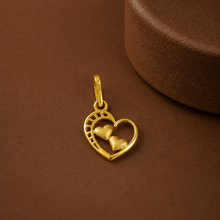 Double Heart Frame Gold Pendant