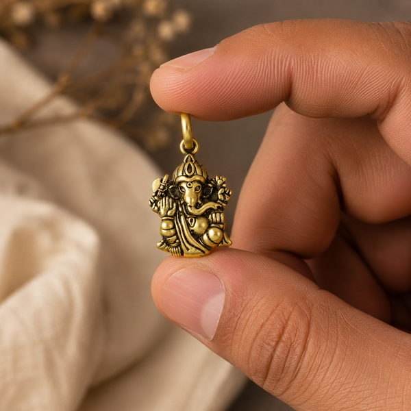Lord Ganesha Antique Gold Pendant