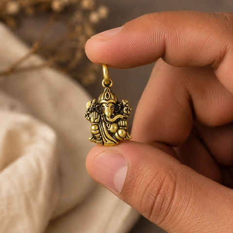 Lord Ganesha Antique Gold Pendant