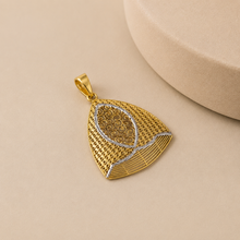 Dual-Tone Trigon Filigree Gold Pendant