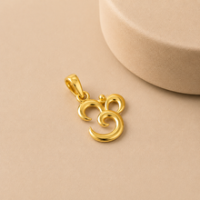 Modern Fluid Om Gold Pendant For Him