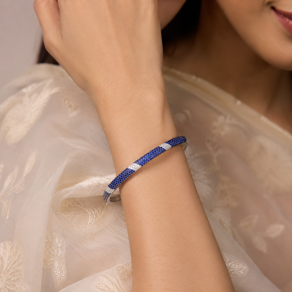 Imperial Blue Charm Silver Bracelet